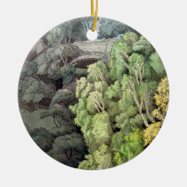 Devil's Bridge, 1810 (w/c with pen & ink over grap Ceramic Ornament (Front)