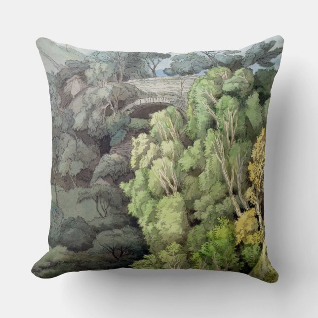 Devil's Bridge, 1810 (w/c with pen & ink over grap Cushion (Front)