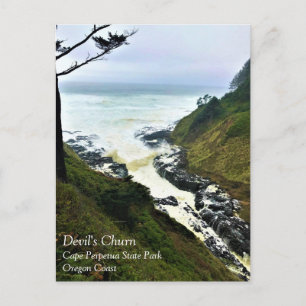 Devil's Churn, Cape Perpetua, Oregon Coast Postcar Postcard