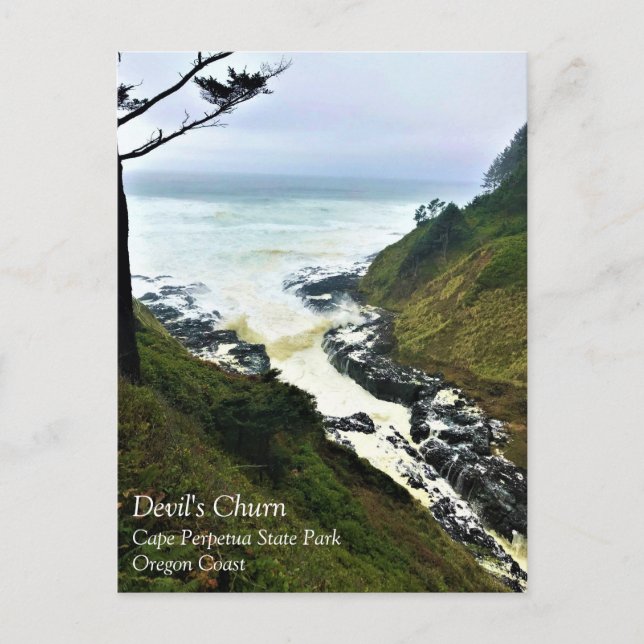 Devil's Churn, Cape Perpetua, Oregon Coast Postcar Postcard (Front)