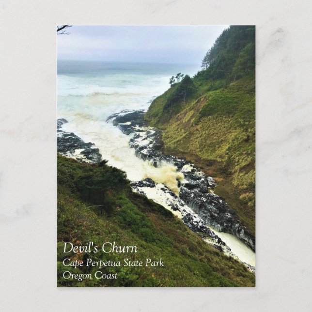 Devil's Churn, Cape Perpetua, Oregon Coast Postcar Postcard (Front)