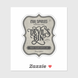 Devil's Gin Halloween Spooky Drinks Label