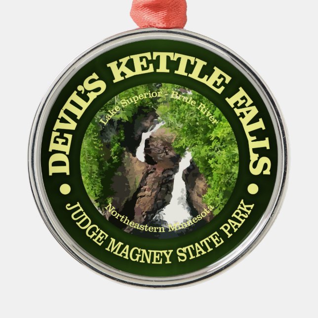 Devil's Kettle Falls Metal Ornament (Front)