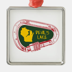Devil's Lake Climbing Carabiner Metal Ornament