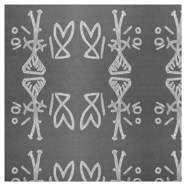 Devils Lake Pictograph Black Fabric (Swatch)