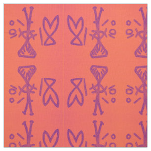 Devils Lake Pictograph in Orange Fabric