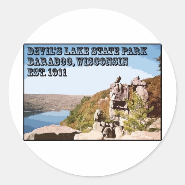 Devil's Lake State Park Classic Round Sticker (Front)