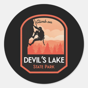 Devils Lake State Park Rock Climbing Classic Round Sticker