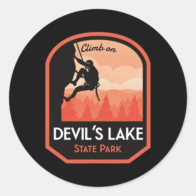 Devils Lake State Park Rock Climbing  Classic Round Sticker (Front)