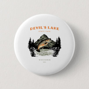 Devil's Lake State Park Wisconsin Retro Vintage Fi 6 Cm Round Badge