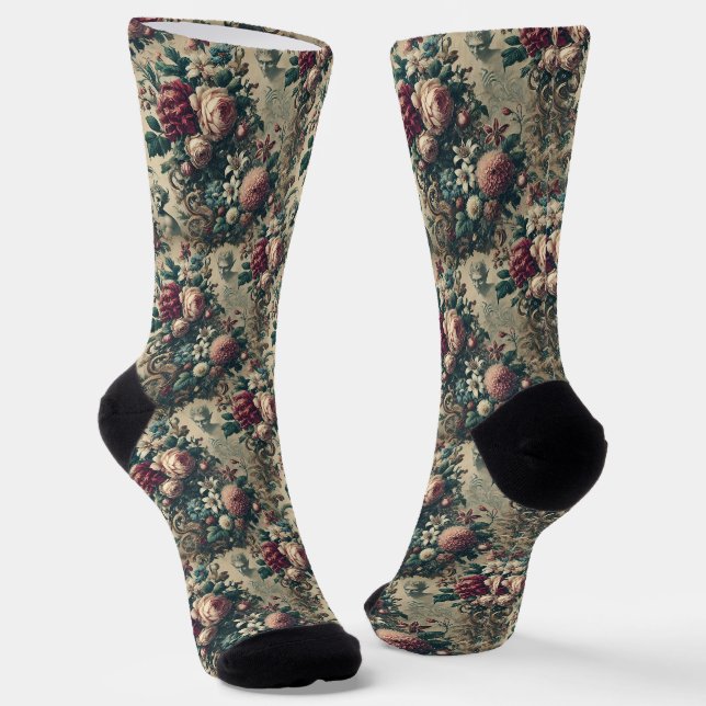 Devils of Dandy – Gothic Victorian Tapestry Socks (Angled)