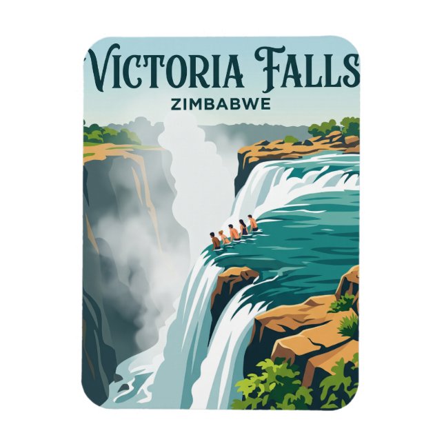 Devil's Pool, Victoria Falls Zimbabwe Magnet (Vertical)