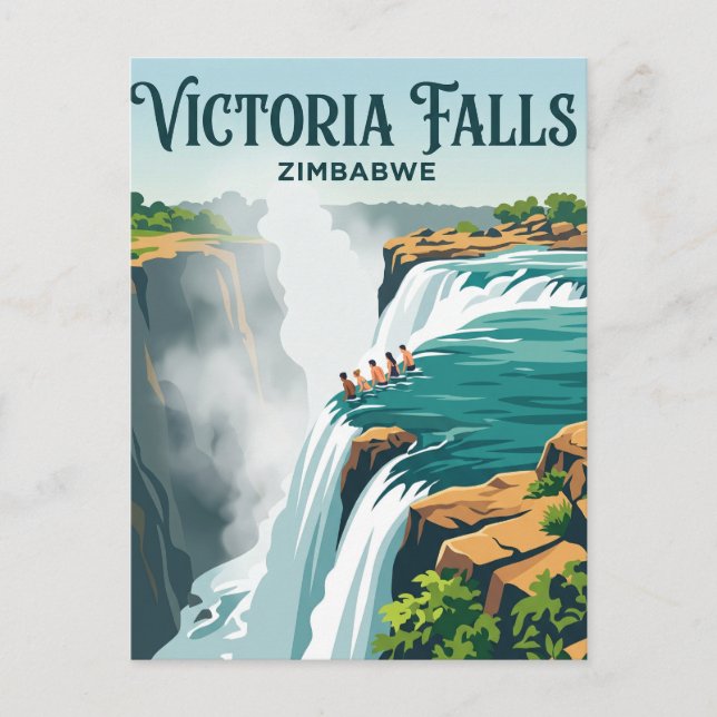 Devil's Pool, Victoria Falls Zimbabwe Postcard (Front)