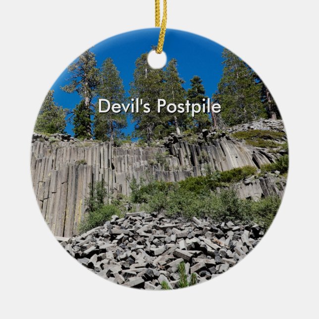 Devil's Postpile Ceramic Ornament (Front)