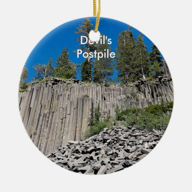 Devil's Postpile Ceramic Tree Decoration (Front)