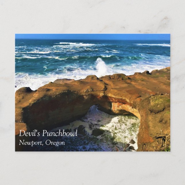Devil's Punchbowl, Newport, Oregon Postcard (Front)