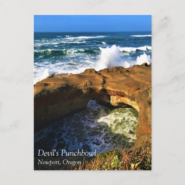 Devil's Punchbowl, Newport, Oregon Postcard (Front)