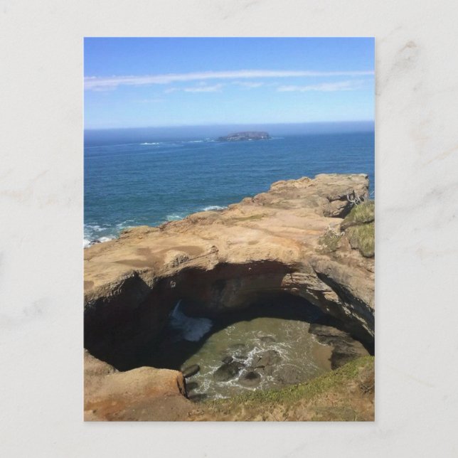Devil's Punchbowl & Otter Rock, OR Postcard (Front)