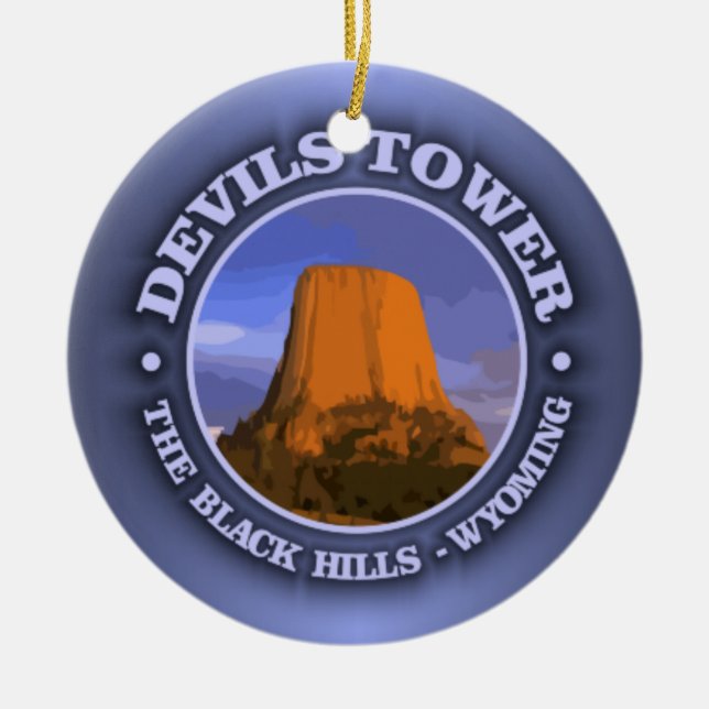 Devils Tower 3 Ceramic Ornament (Front)