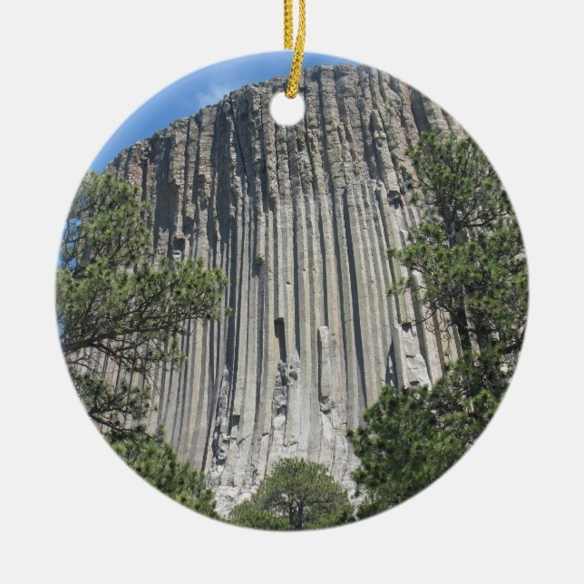 Devils Tower Ceramic Tree Decoration (Front)