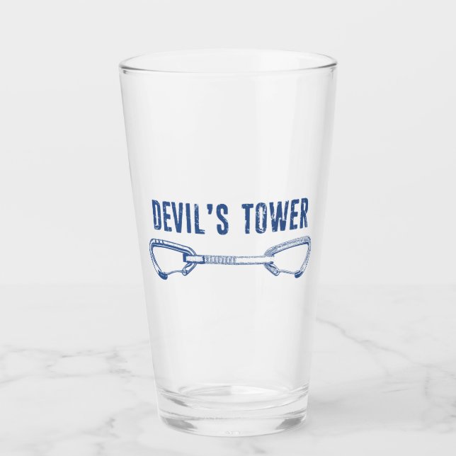 Devil's Tower Climbing Quickdraw Glass (Front)