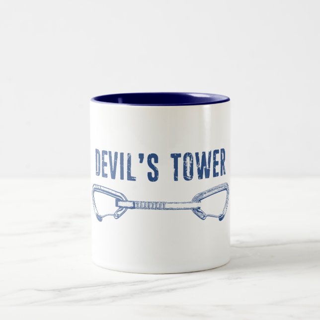 Devil's Tower Climbing Quickdraw Two-Tone Coffee Mug (Center)
