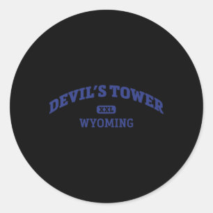 Devil's Tower College Style Rock Climbing Area Des Classic Round Sticker