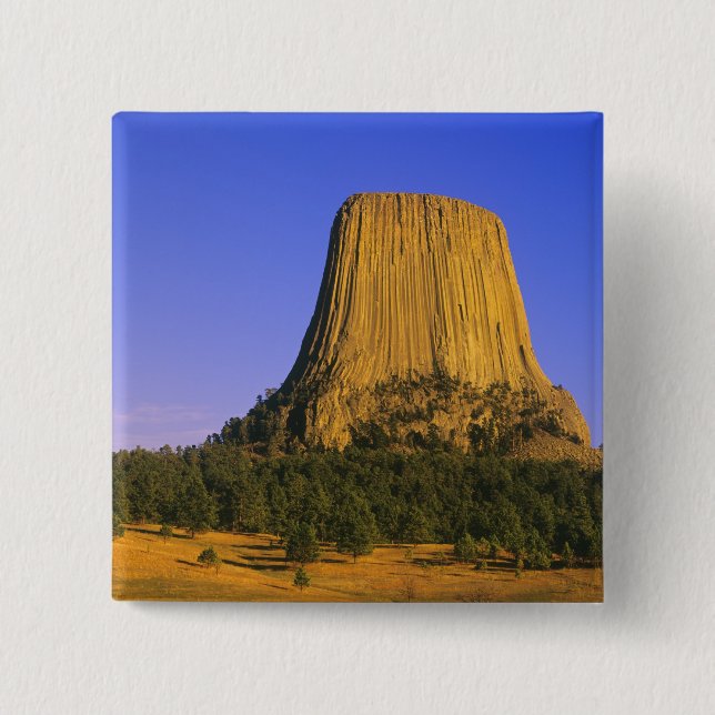 Devils Tower National Monument in Wyoming 15 Cm Square Badge (Front)