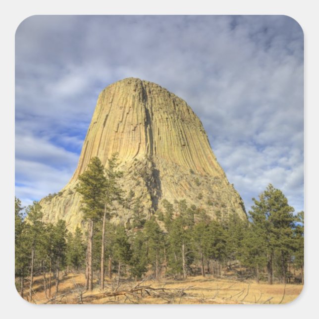 Devils Tower National Monument Square Sticker (Front)