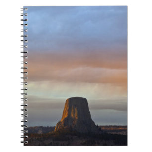 Devils Tower National Monument, Storm at Sunset Notebook