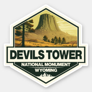 Devils Tower National Monument Travel Art Vintage