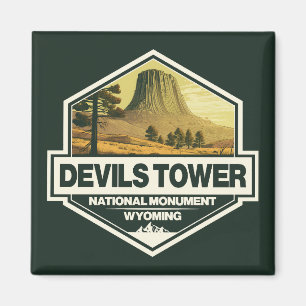 Devils Tower National Monument Travel Art Vintage Magnet