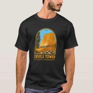 Devils Tower National Monument Wyoming Emblem Vint T-Shirt