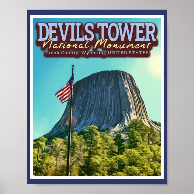 DEVILS TOWER NATIONAL MONUMENT - WYOMING USA POSTER (Front)