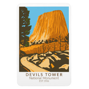 Devils Tower National Monument Wyoming Vintage Magnet