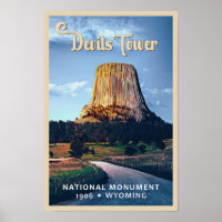 Devils Tower National Monument Wyoming Watercolor