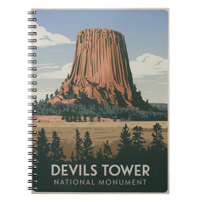 Devils Tower National Park Vintage Notebook (Front)