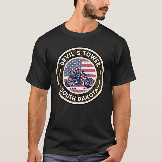 Devil's Tower Road- the lasso Motorcycle road gift T-Shirt (Front)