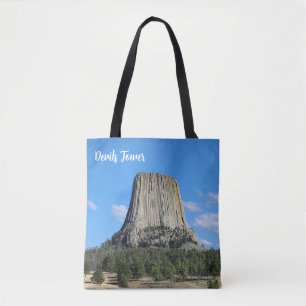 Devils tower tote bag