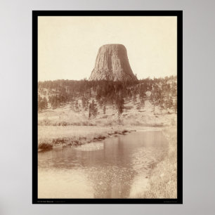 Devil's Tower with Water WY 1890 Poster