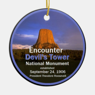 Devil's Tower WYOMING Ceramic Ornament