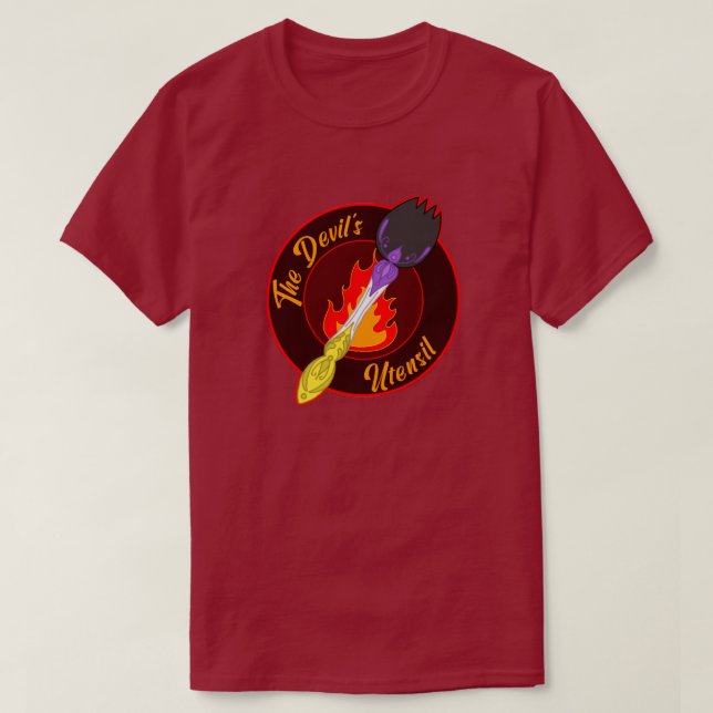 Devil's Utensil - Satanic Nonbinary Spork Doodle T-Shirt (Design Front)