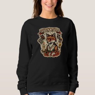 Devils Work Sly Fox Tarot Card Tattoo Flash Mystic Sweatshirt