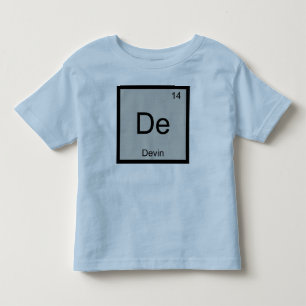 Devin Name Chemistry Element Periodic Table Toddler T-Shirt