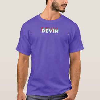 Devin Name Funny Name Devin 80s theme T-Shirt