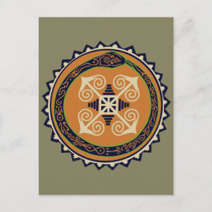 Devine Fire Wheel with Ouroboros Snake VooDoo Postcard