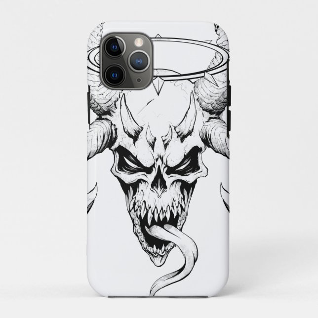 Devine Skull of Death White Case-Mate iPhone Case (Back)