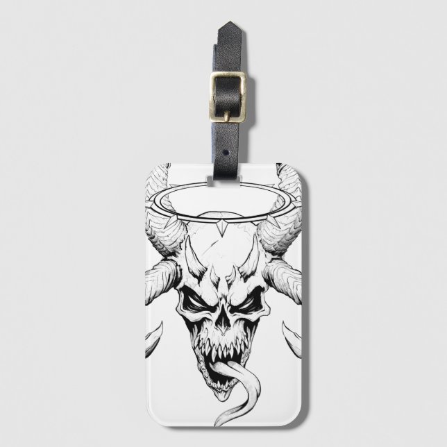 Devine Skull of Death White Luggage Tag (Front Vertical)