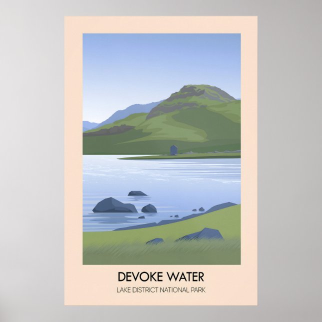 Devoke Water Lake District Travel Poster (Front)