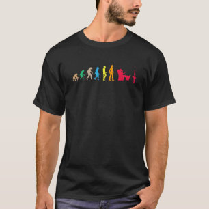 Devolution of Man Lazy TV Watcher Evolution  T-Shirt